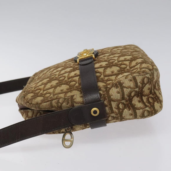 Christian Dior Trotter Canvas Shoulder Bag Brown Auth BD120