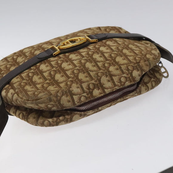 Christian Dior Trotter Canvas Shoulder Bag Brown Auth BD120