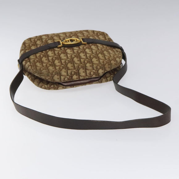 Christian Dior Trotter Canvas Shoulder Bag Brown Auth BD120