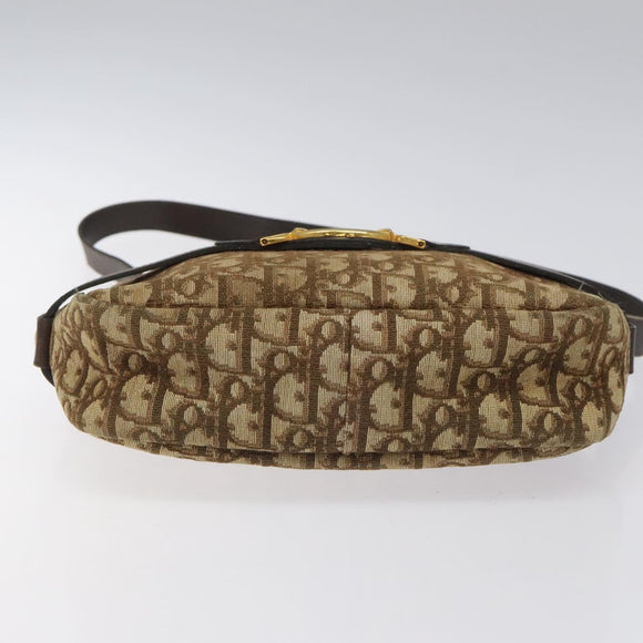 Christian Dior Trotter Canvas Shoulder Bag Brown Auth BD120