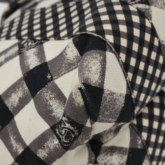 CHANEL Hand Bag Canvas Black CC Auth BD1200