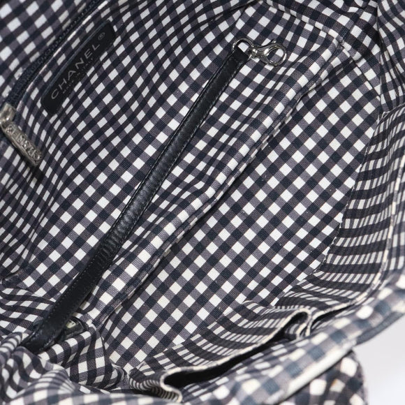 CHANEL Hand Bag Canvas Black CC Auth BD1200