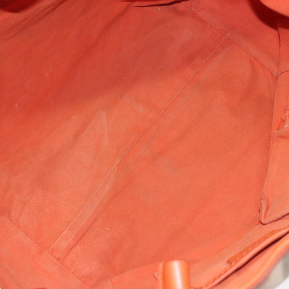 BURBERRY Nova Check Tote Bag PVC Leather Beige Orange gold Auth BD121