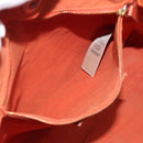 BURBERRY Nova Check Tote Bag PVC Leather Beige Orange gold Auth BD121-12