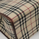 BURBERRY Nova Check Hand Bag Nylon Beige Silver Auth BD1216-16