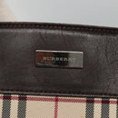 BURBERRY Nova Check Hand Bag Nylon Beige Silver Auth BD1216-10