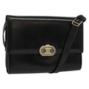 CELINE Shoulder Bag Leather Black Auth BD1219-1