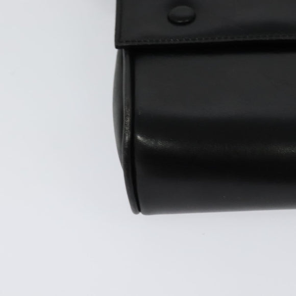 CELINE Shoulder Bag Leather Black Auth BD1219