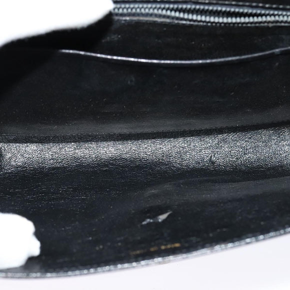 CELINE Shoulder Bag Leather Black Auth BD1219