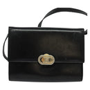 CELINE Shoulder Bag Leather Black Auth BD1219-13