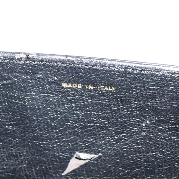 CELINE Shoulder Bag Leather Black Auth BD1219