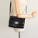 CELINE Shoulder Bag Leather Black Auth BD1219-23