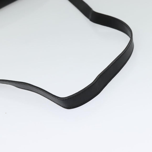 CELINE Shoulder Bag Leather Black Auth BD1219