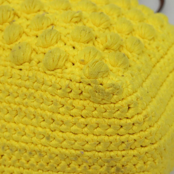 FENDI Shoulder Bag Wool Yellow Auth BD1221