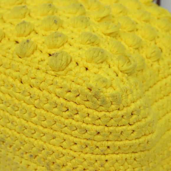 FENDI Shoulder Bag Wool Yellow Auth BD1221