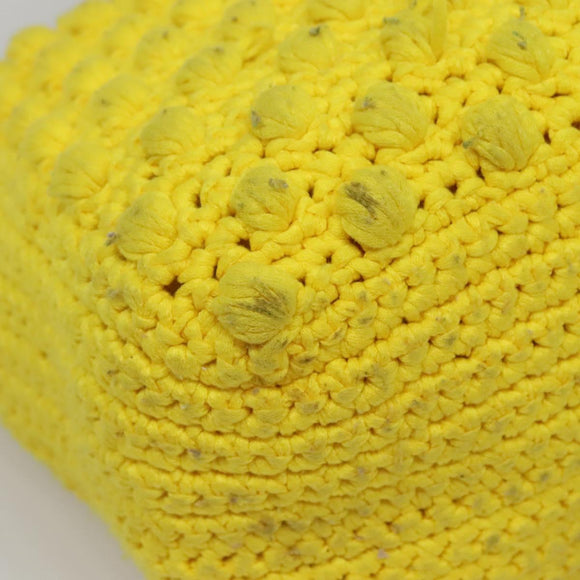 FENDI Shoulder Bag Wool Yellow Auth BD1221