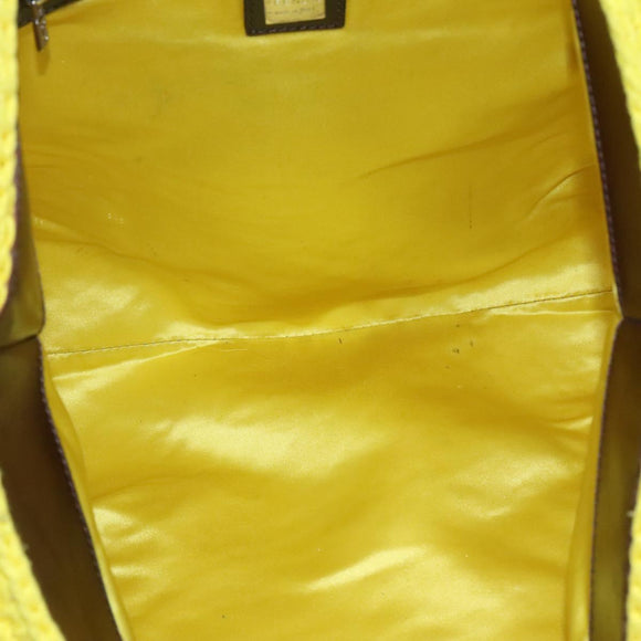 FENDI Shoulder Bag Wool Yellow Auth BD1221
