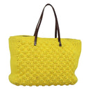 FENDI Shoulder Bag Wool Yellow Auth BD1221-1