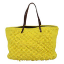 FENDI Shoulder Bag Wool Yellow Auth BD1221-2