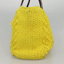 FENDI Shoulder Bag Wool Yellow Auth BD1221-3
