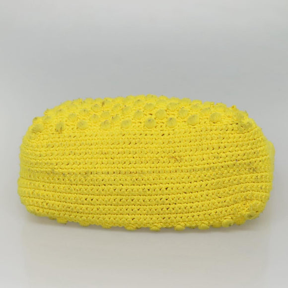 FENDI Shoulder Bag Wool Yellow Auth BD1221