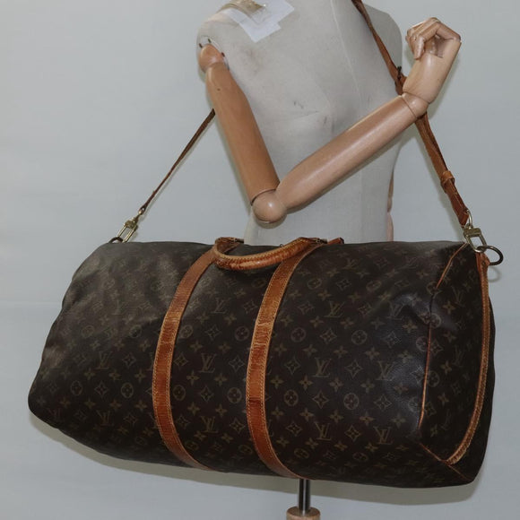 LOUIS VUITTON Monogram Keepall Bandouliere 55 Boston Bag M41414 LV Auth BD1228