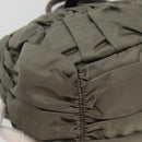 PRADA Hand Bag Nylon 2way Khaki Gold Auth BD1244-16