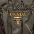 PRADA Hand Bag Nylon 2way Khaki Gold Auth BD1244-17