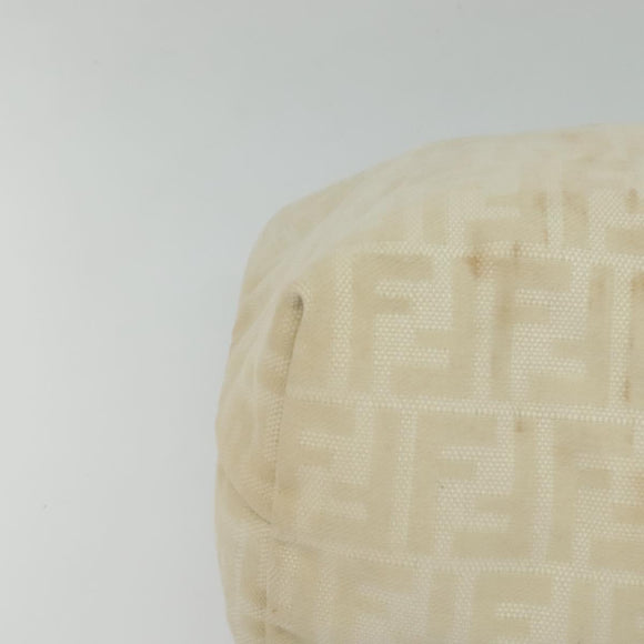 FENDI Zucca Canvas Tote Bag White Silver Auth BD1245