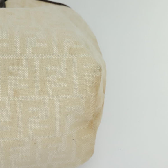 FENDI Zucca Canvas Tote Bag White Silver Auth BD1245