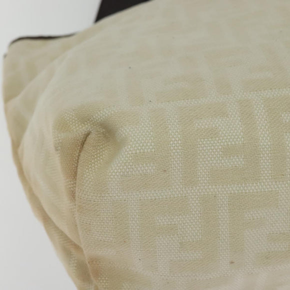 FENDI Zucca Canvas Tote Bag White Silver Auth BD1245