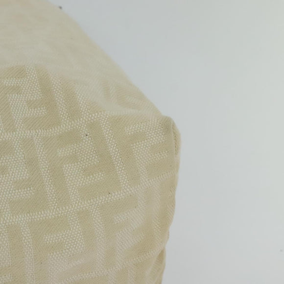 FENDI Zucca Canvas Tote Bag White Silver Auth BD1245