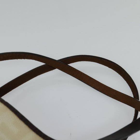 FENDI Zucca Canvas Tote Bag White Silver Auth BD1245