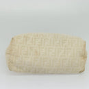 FENDI Zucca Canvas Tote Bag White Silver Auth BD1245-9