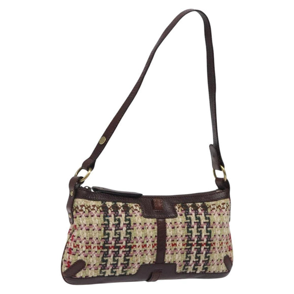 BURBERRY Shoulder Bag Wool Beige Auth BD1264