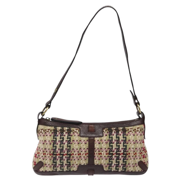 BURBERRY Shoulder Bag Wool Beige Auth BD1264