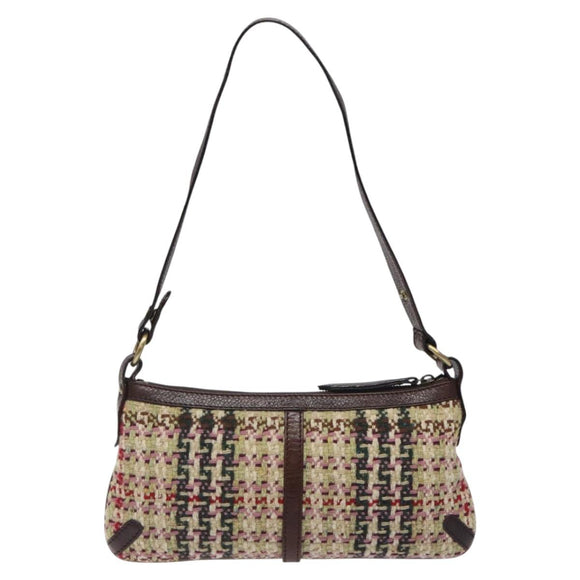 BURBERRY Shoulder Bag Wool Beige Auth BD1264