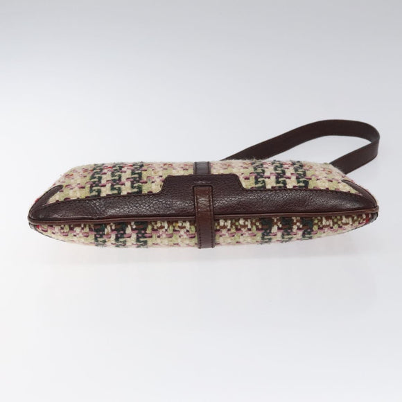 BURBERRY Shoulder Bag Wool Beige Auth BD1264