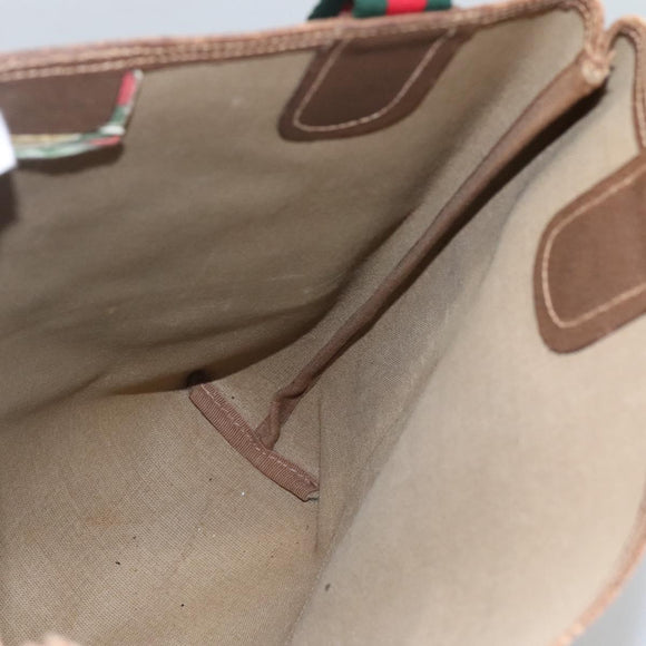 GUCCI GG Supreme Web Sherry Line Bag PVC Beige Green Red 39 02 003 Auth BD1278