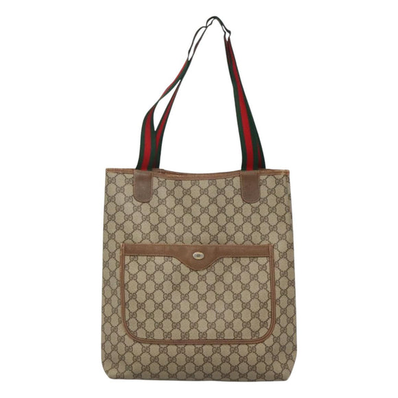 GUCCI GG Supreme Web Sherry Line Bag PVC Beige Green Red 39 02 003 Auth BD1278