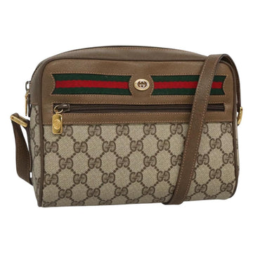 GUCCI GG Supreme Web Sherry Line Bag PVC Beige Gold 56 02 087 Auth BD1279