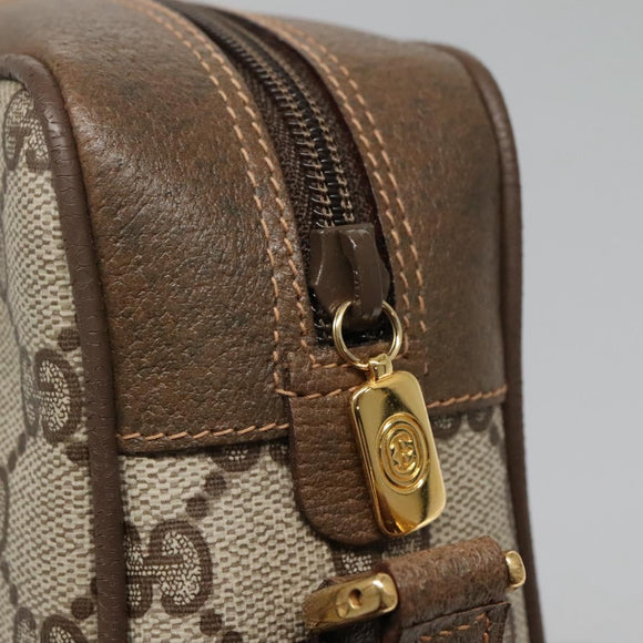 GUCCI GG Supreme Web Sherry Line Bag PVC Beige Gold 56 02 087 Auth BD1279