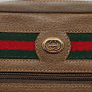 GUCCI GG Supreme Web Sherry Line Bag PVC Beige Gold 56 02 087 Auth BD1279-15