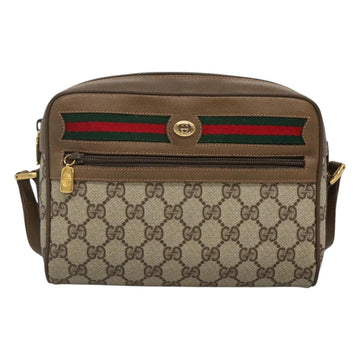 GUCCI GG Supreme Web Sherry Line Bag PVC Beige Gold 56 02 087 Auth BD1279 - 0