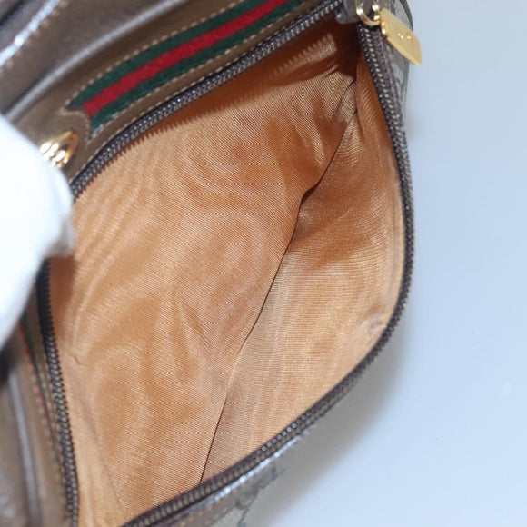 GUCCI GG Supreme Web Sherry Line Bag PVC Beige Gold 56 02 087 Auth BD1279