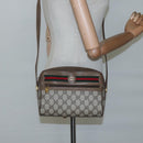 GUCCI GG Supreme Web Sherry Line Bag PVC Beige Gold 56 02 087 Auth BD1279-22