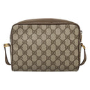 GUCCI GG Supreme Web Sherry Line Bag PVC Beige Gold 56 02 087 Auth BD1279-3
