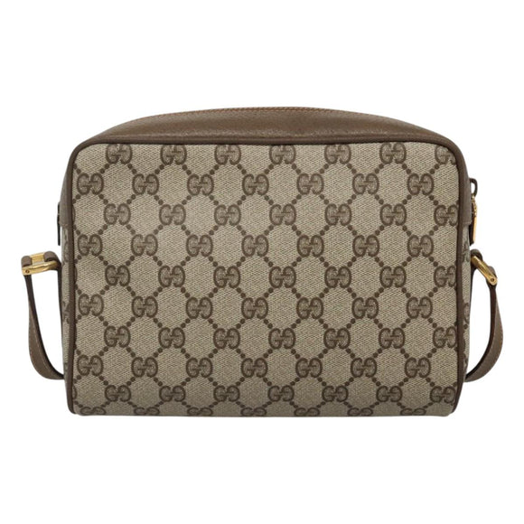 GUCCI GG Supreme Web Sherry Line Bag PVC Beige Gold 56 02 087 Auth BD1279