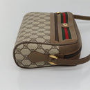 GUCCI GG Supreme Web Sherry Line Bag PVC Beige Gold 56 02 087 Auth BD1279-4
