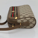 GUCCI GG Supreme Web Sherry Line Bag PVC Beige Gold 56 02 087 Auth BD1279-5